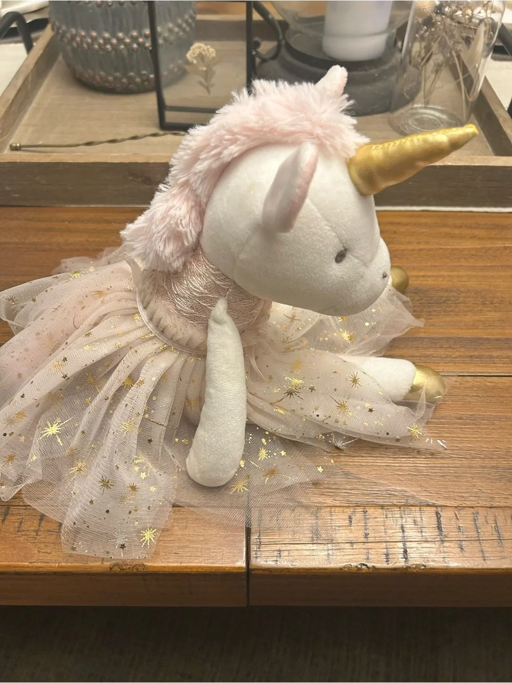 Stephen Joseph Pink & Gold Ballerina Unicorn Plush
